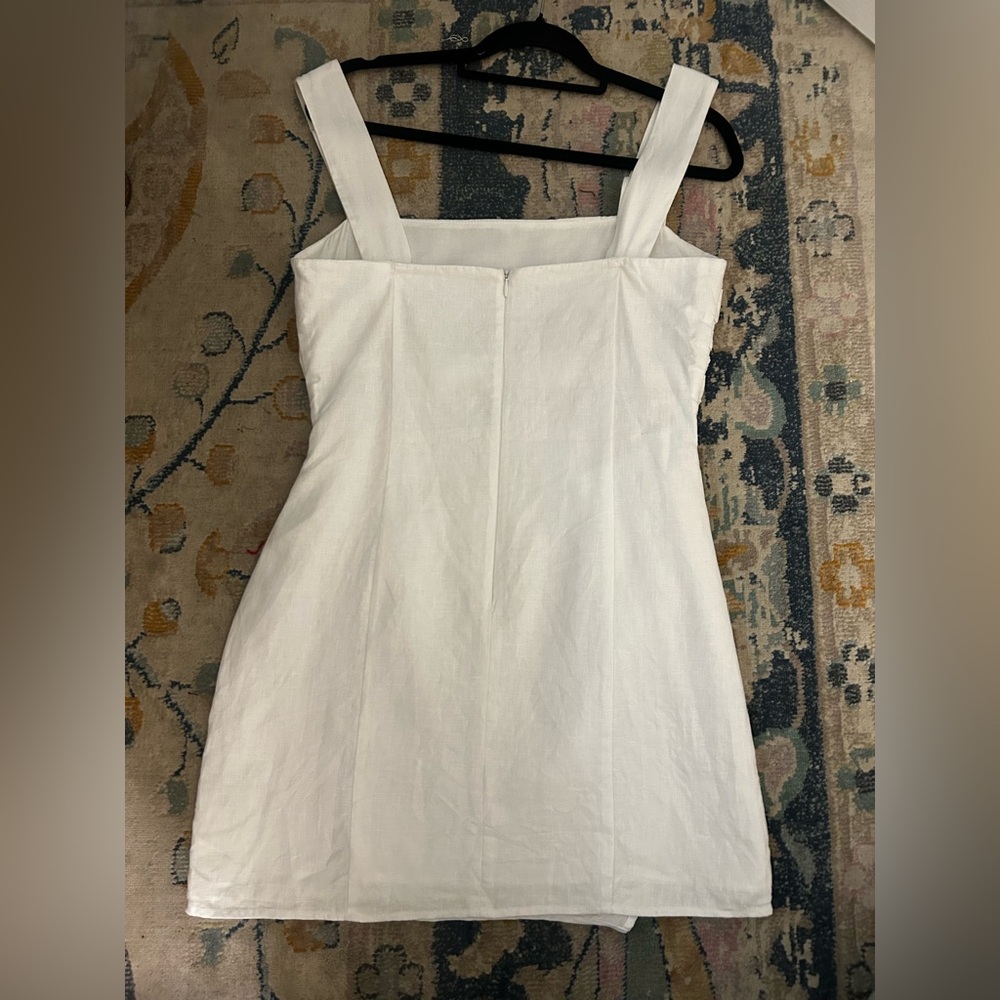 Reformation Kerrigan Linen Dress - White - Size 8 - Picture 3 of 11